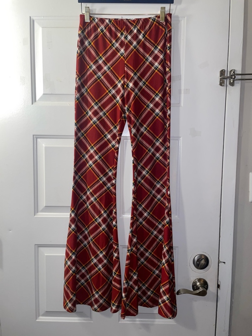 Forever 21 Red Plaid Wide-Leg Pants